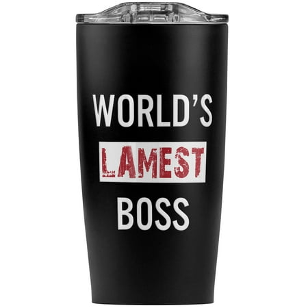 

World S Lamest Boss Stainless Steel 20 oz Travel Tumbler Vacuum Insulated & Double Wall with Leakproof Sliding Lid | Great for Coffee/Hot Drinks and Cold Beverages