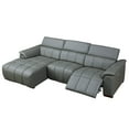 thumbnail image 5 of Kevinplus Wall-Hugger Reclining Sofa Modern Manual Control Genuine Leather L Shaped Couch,Lounge Seat with USB Port,Grey, 5 of 13