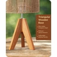 thumbnail image 3 of Small Rattan Table Lamp, Wood Tripod Bedside Lamp, Boho Nightstand Lamp for Living Room, End Table, Office, E26 Base, Natural Style, 3 of 8