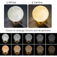 thumbnail image 5 of Lámpara de luna con luz de luna impresa en 3D, luz nocturna para niños, carga USB y control táctil, brillo, lámpara de escritorio lunar blanca cálida y fría (4,7 pulgadas con base de madera), 5 of 5