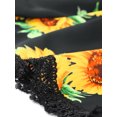 thumbnail image 5 of Pantalones Cortos de Playa Allegra K de Cintura Elástica con Estampado Floral de Encaje de Verano para Mujer Girasoles Negros L, 5 of 5
