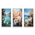 thumbnail image 2 of Designart "Lakeside Plumeria Paradise" Floral & Botanical Framed Wall Art Set Of 3 - White Plumeria Frame Gallery Set For Office Decor, 2 of 7