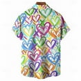 thumbnail image 4 of Short Sleeve Shirts for Men Valentine's Day Print Button Collared Blouses Loose Mens Tops, 4 of 5