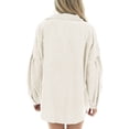 thumbnail image 3 of Chaqueta casual para mujer con manga abullonada, suave, agradable a la piel, transpirable, color puro, chaqueta con manga abullonada para mujer al aire libre en interiores, 3 of 6