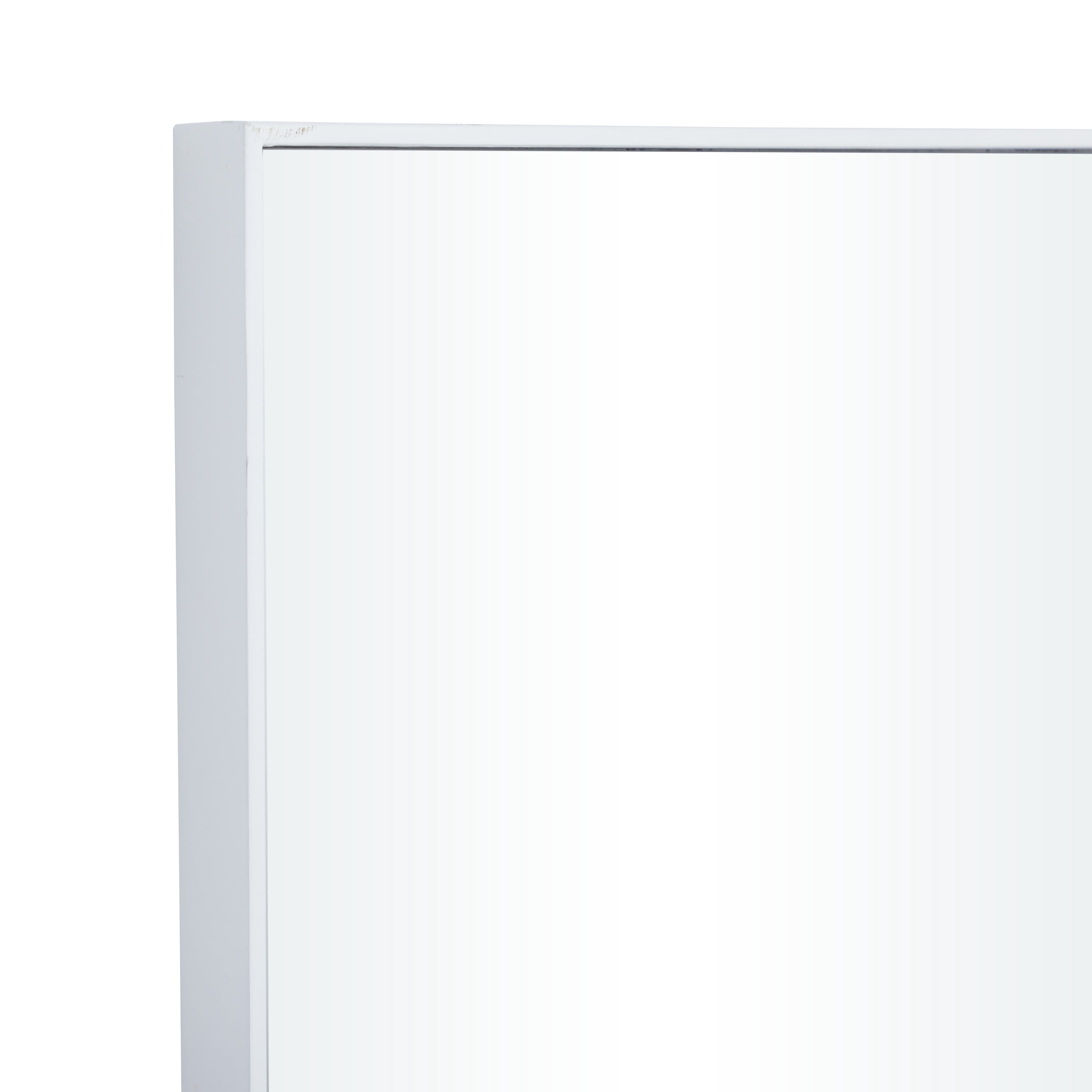 DecMode 14" x 36" White Wall Mirror with Thin Frame