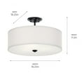thumbnail image 4 of 43692BK Kichler Lighting Shailene - 3 Light Semi-Flush Mount - 18 inches wide-Black Finish, 4 of 10