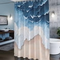 thumbnail image 3 of Blue Beige Shower Curtains for Bathroom, Ombre Ocean Abstract Sea Wave Beach Sand Washable Fabric Shower Curtain with Hooks Waterproof Bathroom Decor Sets, 72 x 78 Inches, 3 of 9