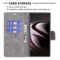 thumbnail image 3 of Wallet Case for Samsung S22 Ultra, Retro Solid Color Premium Leather Credit Card Holder Wallet RFID Blocking Case with Wrist Strap Stand Magnetic Flip Cover for Samsung Galaxy S22 Ultra, Gray, 3 of 9