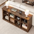 thumbnail image 4 of Garvee 8 Cube Storage Organizer Bookshelf, 62" Long 3-Tier Farmhouse Bookcase, Wood Storage Shelf for Entryway or Living Room, Retro Brown, 4 of 9