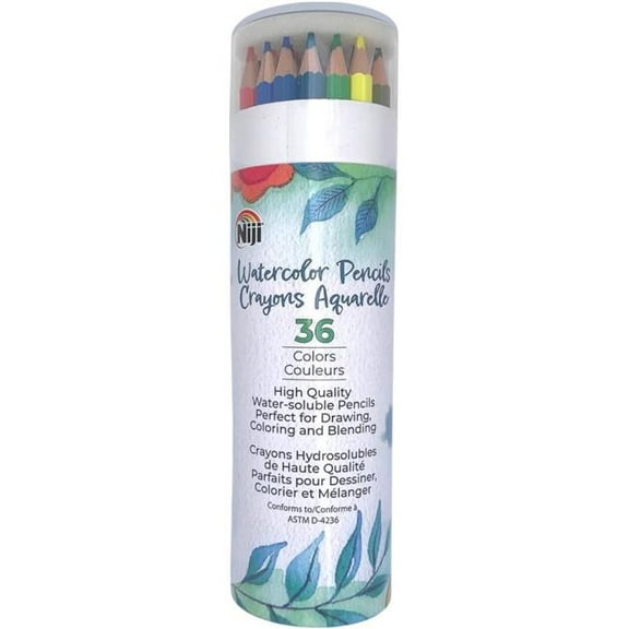 Yasutomo NWP36 Niji Watercolor Pencil, Clear - Set of 36