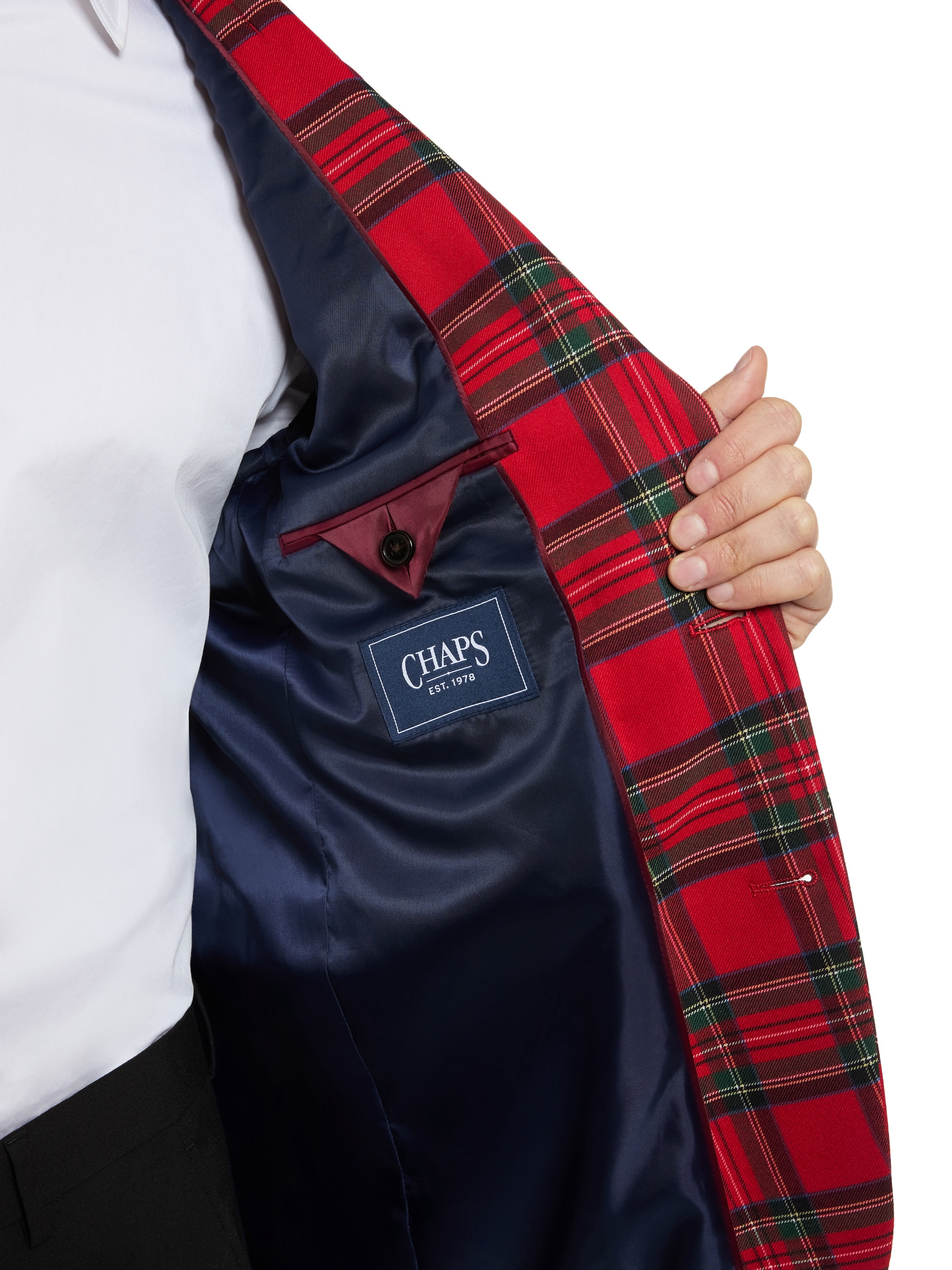 Chaps Men's Holiday Red Plaid Blazer, Sizes 40R-52R