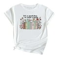 thumbnail image 2 of PNTUTB Ladies' Fashionable Casual Printed Loose Basic Blouse Round Neck Short Sleeve Comfortable Top, 2 of 6