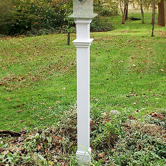 Vita New England Decorative Mounting Post, 5' White Outdoor Lamp Post