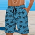 thumbnail image 3 of XINPING Men's Swim Trunks 9 Inch Retro Athletic Palm Tree Print Quick-Dry Pool Swimming Trunks with Pockets Stretch Fabric Beach Shorts Bathing Suits, 3 of 6