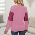 thumbnail image 4 of Ashirexll Long Sleeve Shirts for Women Casual Winter Tops Color Block Printed V-Neck Pullover Decorative Winter Clothes, 4 of 4