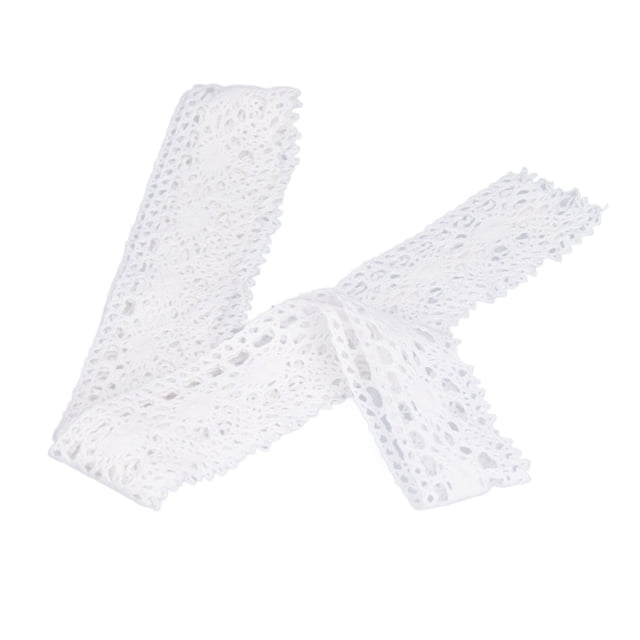 Adorno de encaje, red de algodón artesanal, 4cm de ancho, 10 yardas, exquisita cinta de encaje blanco para cortina, ropa, mantel, decoración de regalo