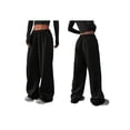 thumbnail image 3 of Wide Leg Sweatpants Women Sweat Pants Spring Autumn Clothes Teen Girl Baggy Sweatpant with Pockets Black S, 3 of 7