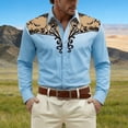 thumbnail image 2 of CONZONE Mens Buttons Down Shirts Short Sleeve Shirts for Men Trendy Western Cowboy Graphic Lapel Soft Lightweight Tops, 2 of 4