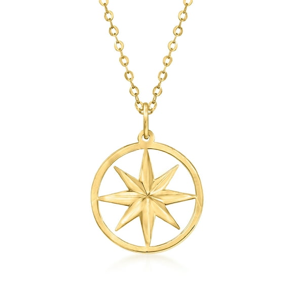 Pure Collection by Ross-Simons Italian 14kt Yellow Gold North Star Necklace, Women's, Adult