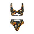 thumbnail image 4 of Rocae Halloween Skull for Bikini Set for Women Two Piece Sexy High Swimsuits Split Crossover Bikini Large, 4 of 9