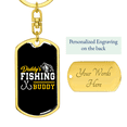thumbnail image 3 of Daddy'S Fishing Buddy Hook Stainless Steel or 18k Gold Premium Swivel Dog Tag Keychain, 3 of 10