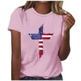 thumbnail image 2 of AnuYalue Summer Shirts for Women 4th of July Crew Neck Short Sleeve Patriotic T-Shirt Memorial Day Graphic Tee, 2 of 5