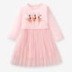 thumbnail image 3 of Vestido de manga larga con cuello redondo para niñas, vestido de manga larga azul cerezas de moda, vestido de princesa para niñas, vestido para niñas, producto de poliéster., 3 of 7