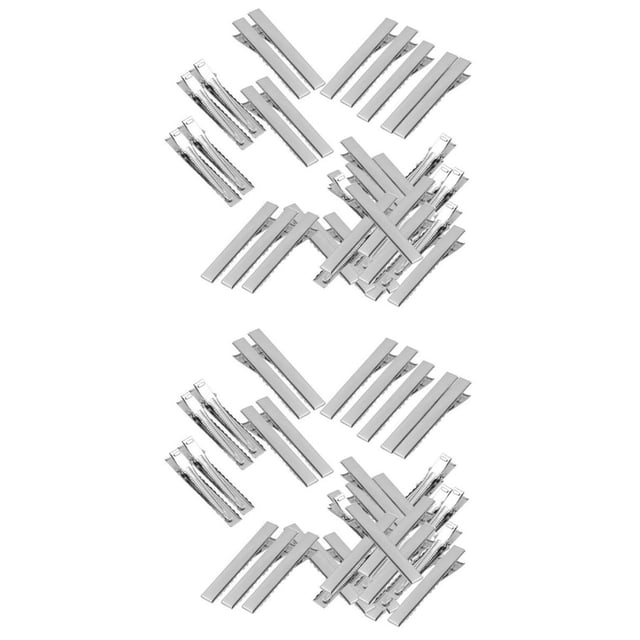 100 Pieces Surtido Tamaño Plano Plano De Pelo De Metal PRONG PLATADOR Sunnimix Clips de pelo plano para mujer