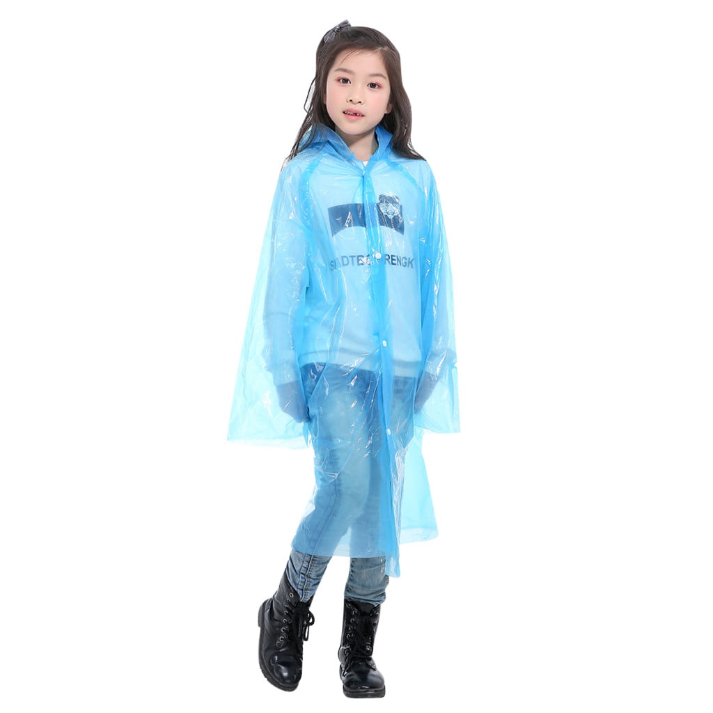 Details about   4x Raincoats Disposable Kids Emergency Rain Coat Poncho Hiking Camping Coat