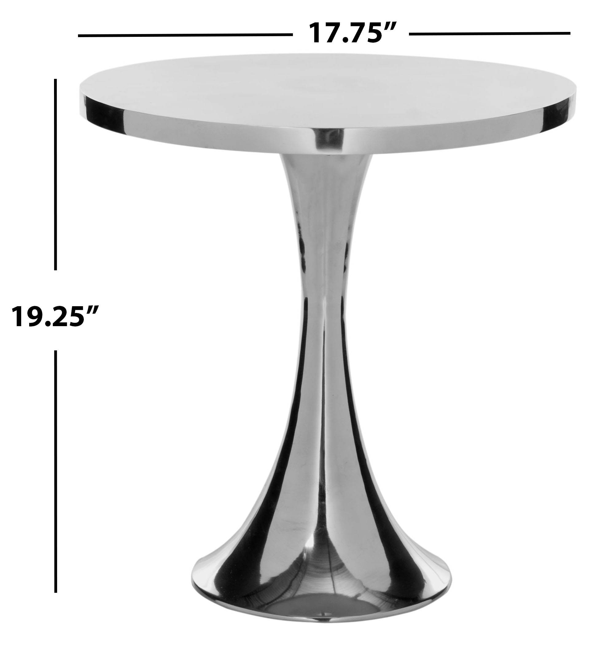 SAFAVIEH Galium 19.25 in. H Aluminum Round Top Side Table, Silver - image 3 of 4