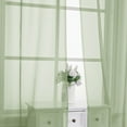 thumbnail image 2 of OVZME 42x54 Light Green Sheer Curtains 2 Pack, 54" Long Short Voile Curtains for Kitchen Home Office, Rod Pocket Window Treatment, Each 42"Wx54"L, 2 of 9