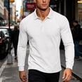 thumbnail image 2 of Men's Long Sleeve Shirt Classic Collared Solid Color Casual Button Top Soft Comfort Loose Tee Shirts Slim Fit Dress Shirts for Men, 2 of 9
