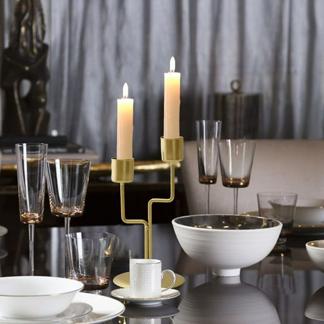 EGNMCR Candlestick Holders Candle Stand Modern Structure With Sturdy Base Ideal For Home Decor Dining Table Centerpieces Weddings Events And Gift Giving Short candle holder