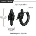thumbnail image 6 of U7 Dragon Earrings for Men Black Hoop Earrings Personalized Punk Rock Stainless Steel Huggie Earring, 6 of 6