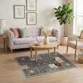 thumbnail image 3 of ODIKA Animal Print Farmhouse Style Alternating Panel Rustic Graphic Motif for Dorm Room, Small Living Apartment, Stain Resistant Low Profile, 3 of 7