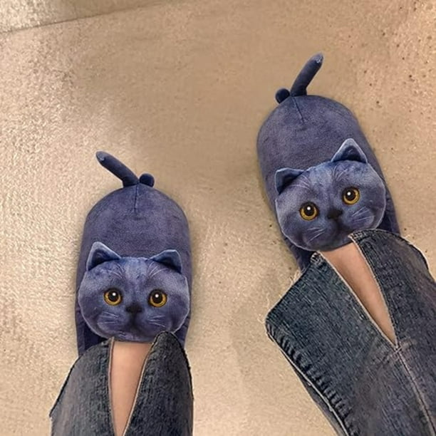 Fluffy cat slippers sale