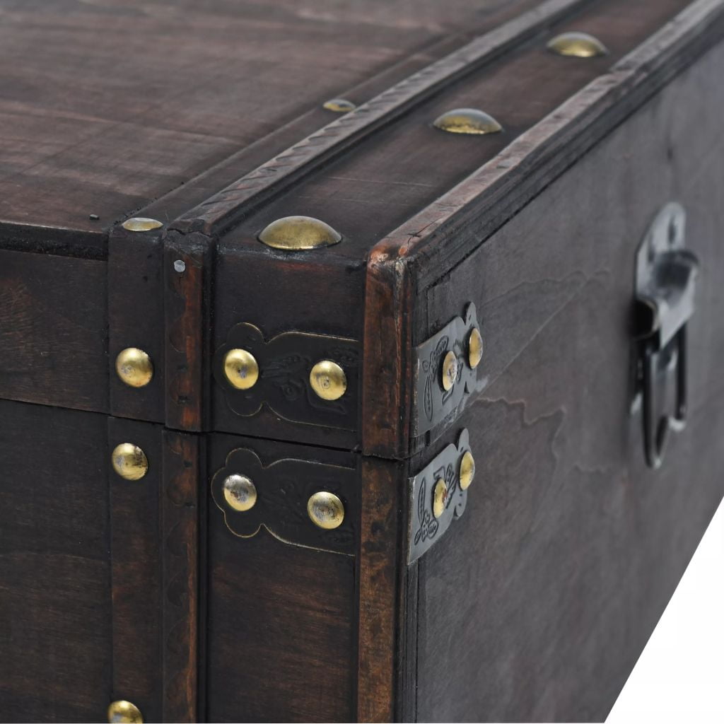 Lowestbest Solid Wood Coffee Table, Vintage Style Memory Farmhouse Storage Coffee Table