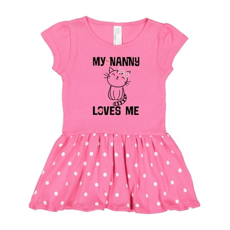 

Inktastic My Nanny Loves Me Girl Grandchild Gift Toddler Girl Dress