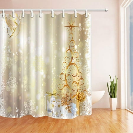 BSDHOME Christmas Classical Christmas Golden Pattern Print Polyester ...