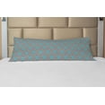 thumbnail image 1 of Damask Body Pillow Case Cover with Zipper, Venetian Style Damask Swirled Lines and Blossoms Italian Flourish, Decorative Accent Long Pillowcase, Cocoa Sky Blue Yellow, by Ambesonne, 1 of 1