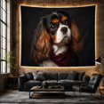 thumbnail image 6 of Cavalier Spaniel Portrait With Burgundy Bandana Cozy Photographic Style for Dog Lovers Pet Wall Decor Housewarming Gift Tapestry Wall Hanging for Bedroom and Living Room, 6 of 7