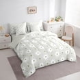 thumbnail image 3 of Feelyou Cartoon Groovy Daisy Twin Bedding Sets 7-Piece, Kawaii Flower Floral Bedding Comforter Set, Teens Kids Girls Reversible Sheet Sets, Lightweight Room Decor, 3 of 7