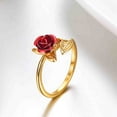 thumbnail image 4 of Naierhg Women Rose Flower Open Finger Ring Adjustable Wedding Engagement Jewelry Gift, 4 of 8