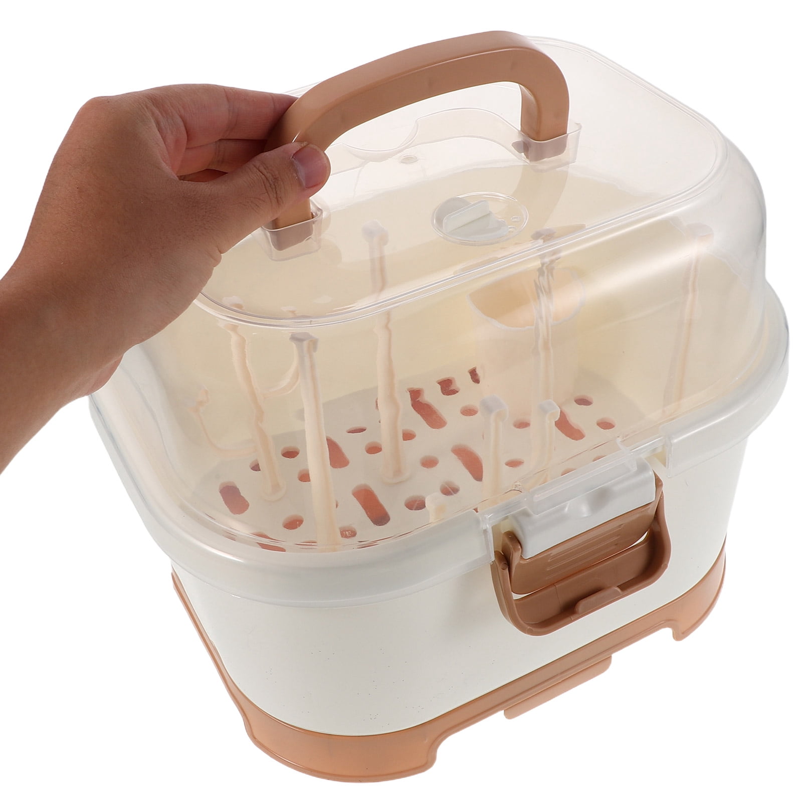 ELAYARD Portable Baby Bottle Storage Organizer Box Compact Drying Rack for Home, 9.5 x 6.5 x 4.5 Inches, Easy to Clean and Store