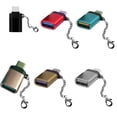 thumbnail image 2 of Sidaley Nuevo adaptador portátil tipo c a USB ordenador portátil USB 3,0 Mini convertidor de USB-C de aleación de aluminio Juegos de teclado y mouse para computadora rojo, 2 of 6