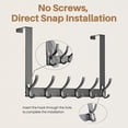 thumbnail image 2 of Domaci Over The Door Hooks with 12 Coat Hooks, Multi Purpose Over The Door Towel Racks for Towel, Coat & Dorm Essentials, Grey, 2 of 7
