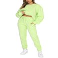 thumbnail image 1 of Femmes Sweat-Shirt Ensemble Manches Longues Col Rond Pantalons de Survêtement Ensemble Solide Activewear Set, 1 of 3