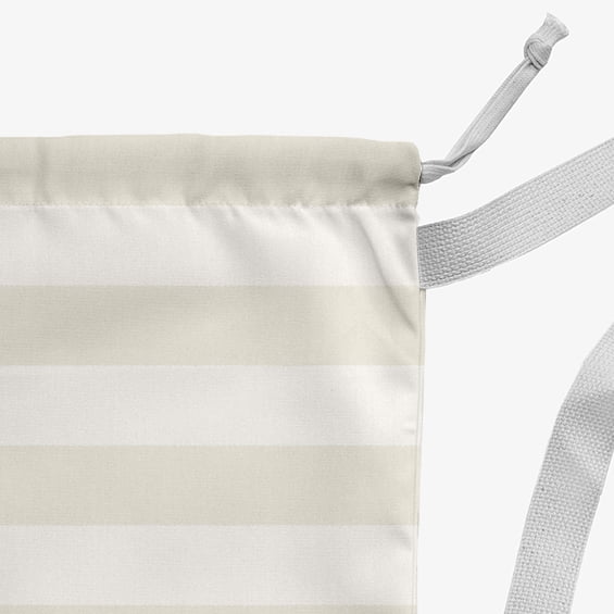 Simply Daisy Canvas Holly Tones Holiday Stripe 18 x 29 in Ivory Laundry Bag