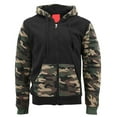 thumbnail image 3 of Mens Army Camo Zip Up Hoodie Sherpa Fleece Lining Sweater Jacket Black Camo S, 3 of 3