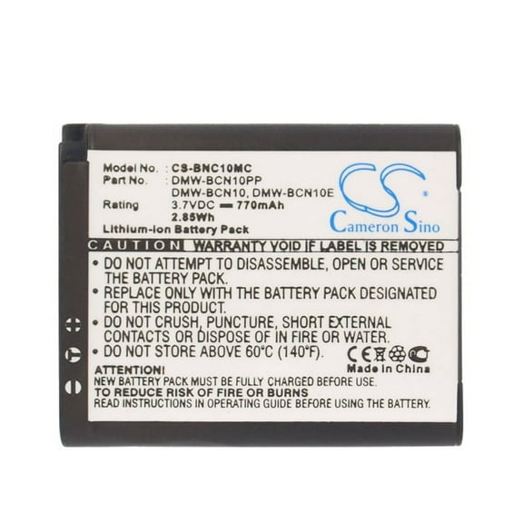 770mAh DMW-BCN10GK DMW-BCN10 DMW-BCN10E DMW-BCN10PP Battery for Panasonic Lumix DMC-LF1 Lumix DMC-LF1W Lumix DMC-LF1K